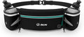 Q-RUN Hydration Running Belt with 2 x 10oz Water Bottles, No Bounce Adjustable Waist Belt for Men & Women, Marathon Running Gear