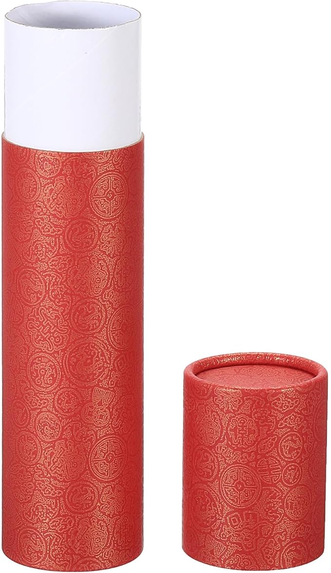 PATIKIL 2 Inch x 9 Inch Poster Tube, 1Pcs Photo Storage Tube Portable Shipping Mailing Tubes Calligraphy Painting Tubes Round Carrying Case for Storing Paper Art Map Documents, Red