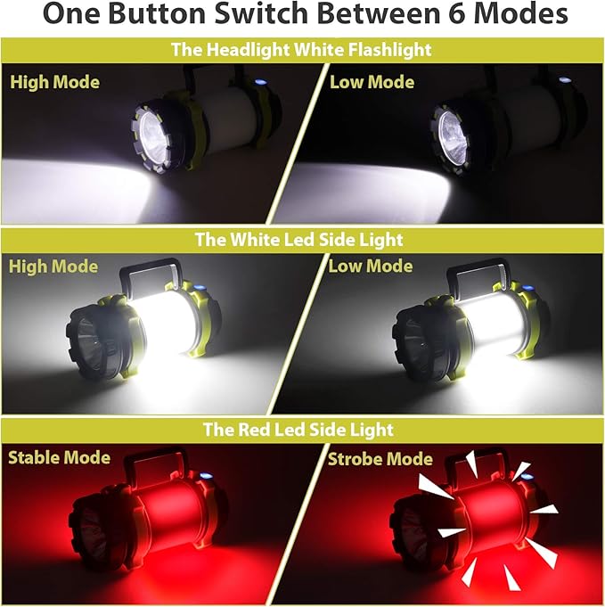BOBKID 3 Pack Camping Lantern, Outdoor LED Camping Light, Rechargeable Flashlights with 1000LM, 6 Modes, IPX5 Waterproof Portable Emergency Camp Light for Hurricane Survival - Green