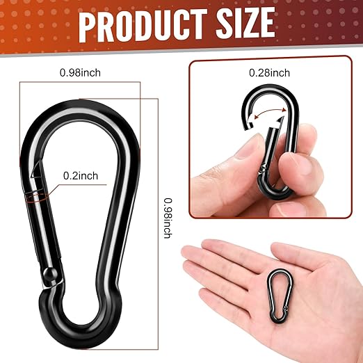 20 Pcs Spring Snap Hooks, 2 Inch Carabiner Clip, Heavy Duty Carabiners Snap Hooks Quick Link for Indoor and Outdoor Activity, Camping, Fishing, Hiking
