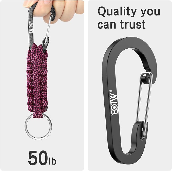 EOTW Paracord Keychain for Men Women Paracord Carabiner Backpack Keychain with Aluminum Clip for Camping Hiking Outdoor Gear