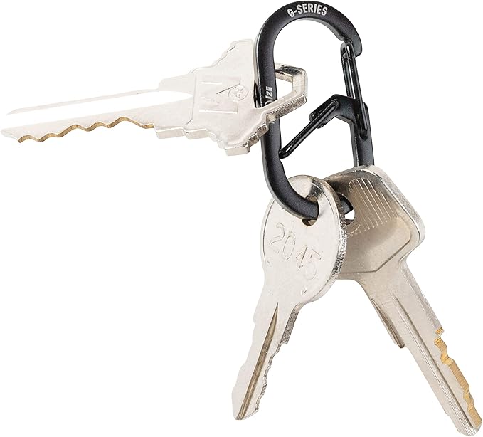 Nite IZE GS1-01-2R6 G-Series Dual Chamber Carabiner, Size #1 2-Pack, Black
