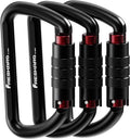 FresKaro 3inch 12kN-2698lbs Auto Locking Carabiner Clips, Solid D Shape, Heavy Duty 7075 Aluminum, Lightweight 1.09oz, Rust Proof, for Hammock, Hiking, Dog Leash, Keychain etc., Multi-Colors