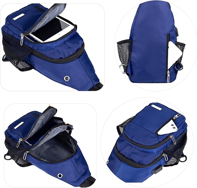 JENAGREEN Waterproof Sling Backpack Crossbody Sling Bag, Cross Bag Adjustable Travel Hiking Essentials Casual Daypack Multipurpose Chest Bag Purse for Women Men