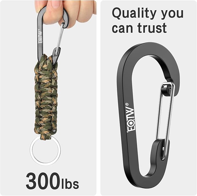 EOTW Paracord Keychain for Men Women Paracord Carabiner Backpack Keychain with Aluminum Clip for Camping Hiking Outdoor Gear