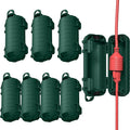 Extension Cord Cover Outdoor, 8 Pack IP54 Water-Resistant Power Cord Protector Electrical Connection Box Outside Weatherproof Cable Safety Cover for Electronics Plug Outlet Tool Holiday Light, Green