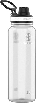 Takeya Tritan Water Bottle with Spout Lid - Durable Dishwasher-Safe Water Bottle - Simple, Modern Bottle - Reusable Water Bottle with Leak-Proof Lid - 40 oz, Clear