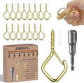 120 Pcs Gold Eye Hooks Screw Heavy Duty,Ceiling Hooks for Hanging Plants,String Lights,Cup,Wind Chime,Bird Feeders. Plant Hanger Indoor&Outdoor