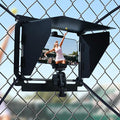 Baseball Fence Phone Mount with 3-Sided Anti-Glare Sunshade, Capture Clear Game Footage in Bright Sunlight, Fits iPhone, GoPro, Mevo Start & Action Cameras, Durable Metal Clip (Black)