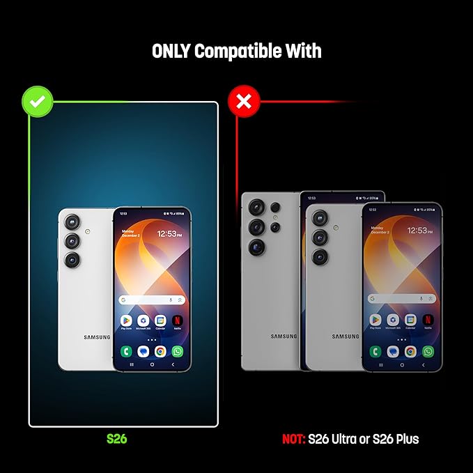 ENCASED Waterproof Case Designed for Samsung Galaxy S26 (IP68) Full Body Protective Phone Case with Screen Protector Built-in (Clear/Black)