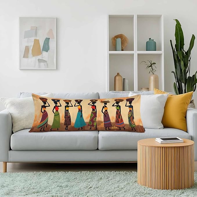 20x54 Body Pillow Cover African Woman African Woman Dancer Zipper Body Pillowcase Side Sleeper Pillow Covers Body Pillow Cushion Cover for Men Women Home Bedroom