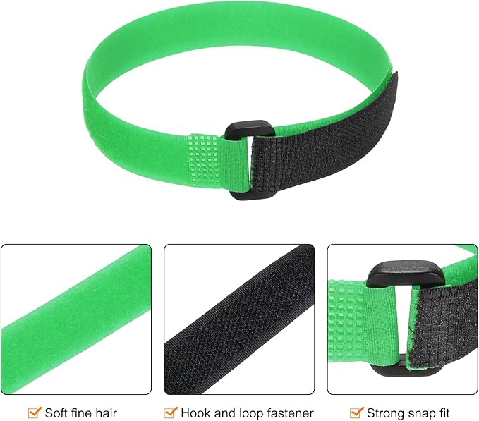 MECCANIXITY 5Pcs Reusable Battery Tie Down Straps,0.8x20" Green Nylon Multipurpose Battery Hold Down Adjustable Cinch Strap Hook Loop Fastening Tie for Quadcopters FPV RC Drone Boat Car