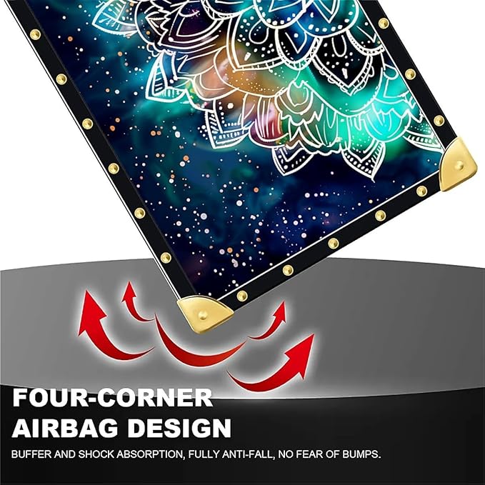 for iPhone 17 Pro Max Case Luxury Golden Decoration for Girl Women Soft TPU Shockproof Protective Hard PC Back for iPhone 17 Pro Max Crazy Pattern Starry Sky Colourful Mandala