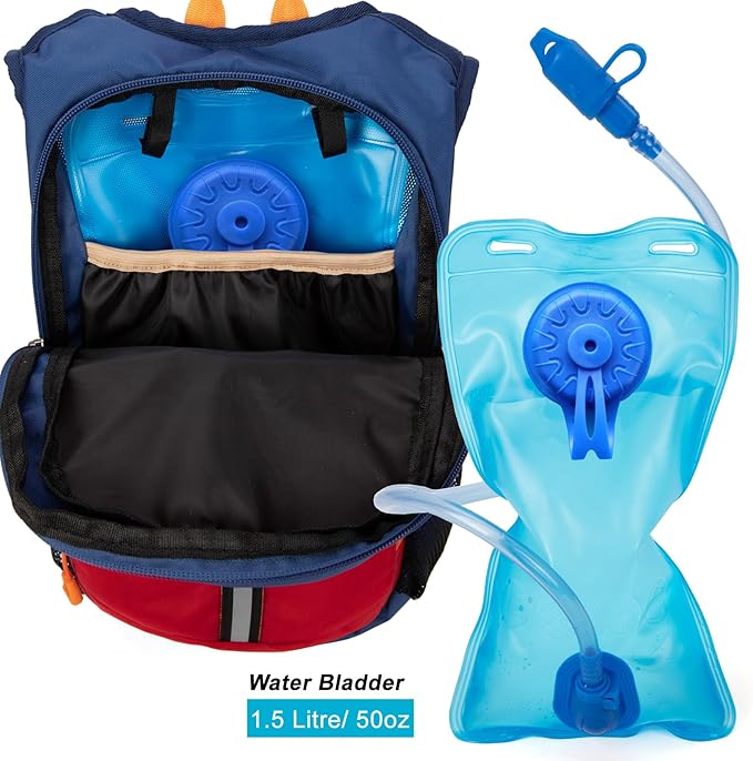 Ivygreen Kids Hydration Backpack, Hiking Backpack for Boys or Girls with 1.5L Water Bladder