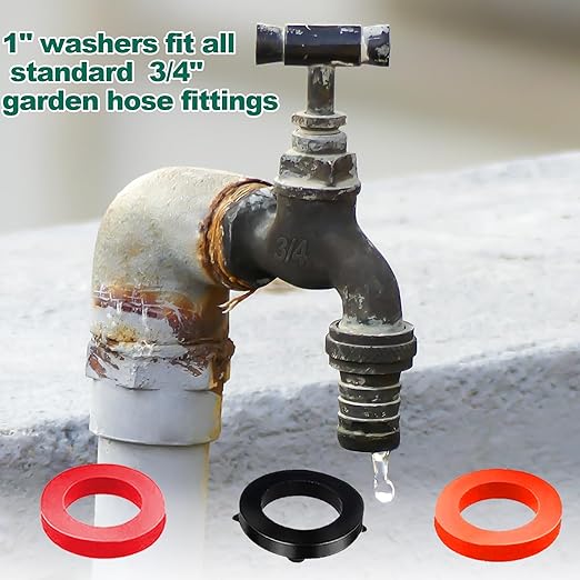 XBVV 32 Size 258 Pcs Faucet and Plumbing Rubber Washers Assortment Kit for Assorted Garden Hose Valve Spigot Adapter Splitter Outdoor Faucet Bibb Shower Hose Gasket Repair