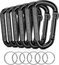 Carabiner Clips, 900 LBS 2.5" Iron Heavy Duty Caribeaners for Hammocks, Camping Accessories, Hiking and Gym, D Shaped Spring Hook Small Carabiners for Dog Leash, Key Ring