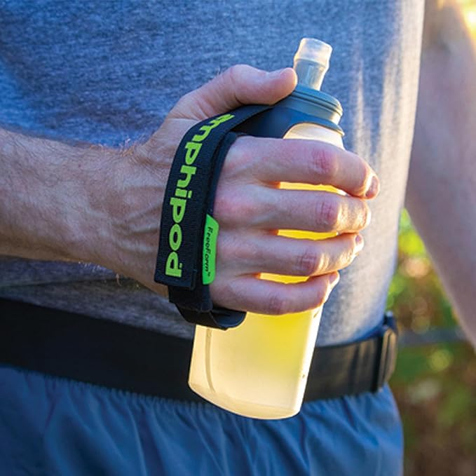 Amphipod Soft-Tech Minimalist Handheld Soft Flask, Collapsible Runners' Water Bottle with Hand Strap for Running, Marathons, & Sports Training