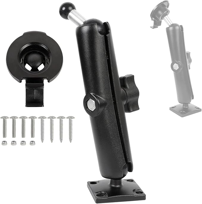 Aluminum GPS Bracket Mount with AMPS Drill Base - 17mm Ball Head & Replacement for Garmin Nuvi 42LM 44 52LM 54 55LMT 56 58 2407 2408 2447 2448 2467 2497 2507 2508 2547 2548