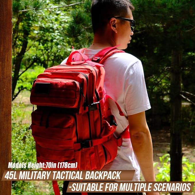 45L Tactical Backpack for Men Women, Military Assault Pack with MOLLE, Large 3 Day Bug Out Bag for Hiking Camping