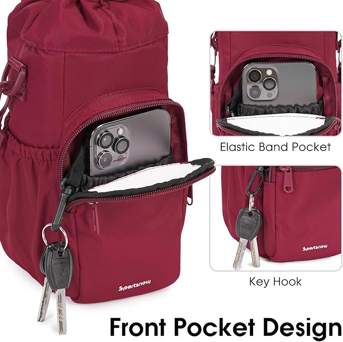 sportsnew Water Bottle Holder with Strap 32oz 40oz Insulated Water Bottle Carrier Sling Bag with Phone Pocket Crossbody