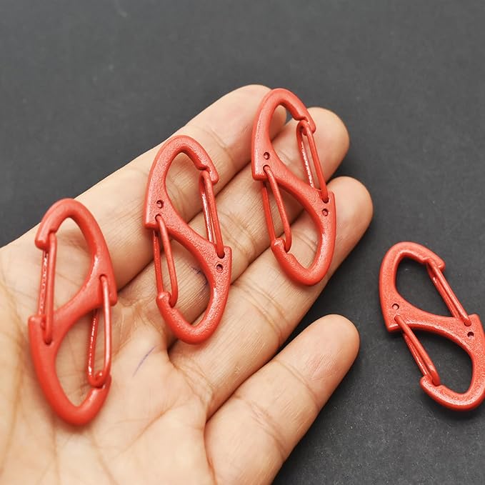 Small Carabiner Clips 1.6 inch(41mm) Metal Double Sided Spring Gate Snap Hooks Keychain Clasp Accessories