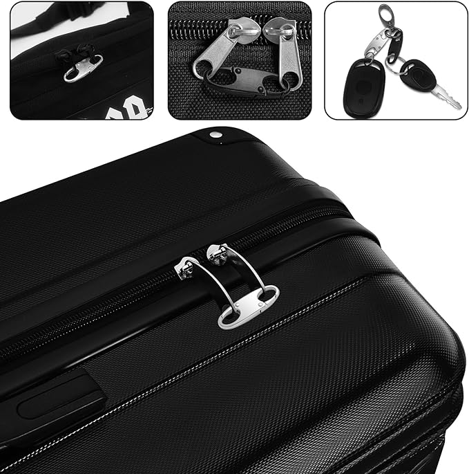Small Carabiner Clip, Zipper Clip, Small Carabiner, Mini Carabiner, Zipper Pull Replacement, Premium Zipper Lock, Upgraded ZipperPull, ZipperClips Anti Theft (3PCS Black+3PCS White)
