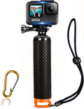 Floating Hand Grip Waterproof Monopod for GoPro Hero 13 12 11 10 9 8 7 6 5 4 3+ Session Black Silver Action Camera Handler & Handle Mount Accessories for Underwater Snorkeling & Water Sports (Orange)