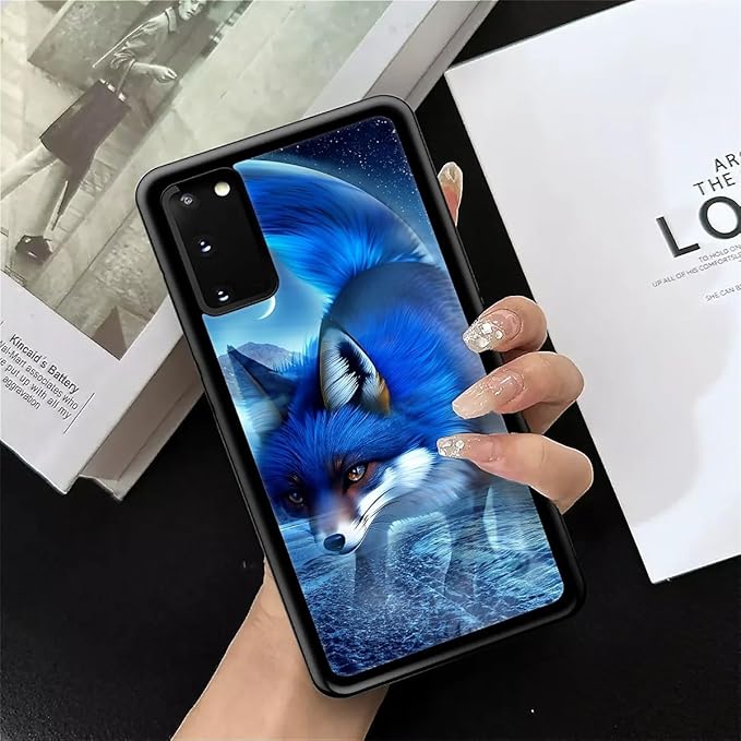 for Samsung Galaxy S20 Case, Snowy Mountain Fox Lake Pattern Graphic Design Girl Boy Soft Silicone Hard Acrylic Shock Protection for Samsung Galaxy S20