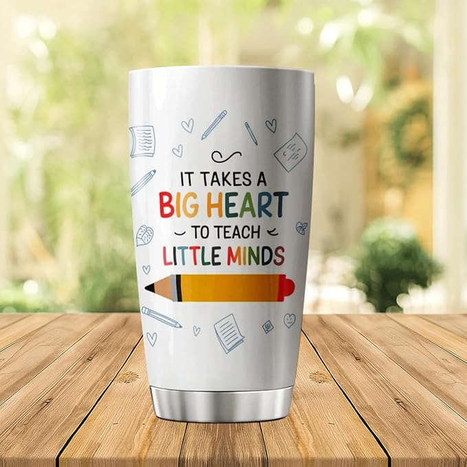 CUBICER Colorful Crayon Teacher Quote Design 20 Oz Tumbler For Educators Stainless Steel Travel Mug Appreciation Bottle Coffee Drink Outdoor Iced Heat Hot Cool