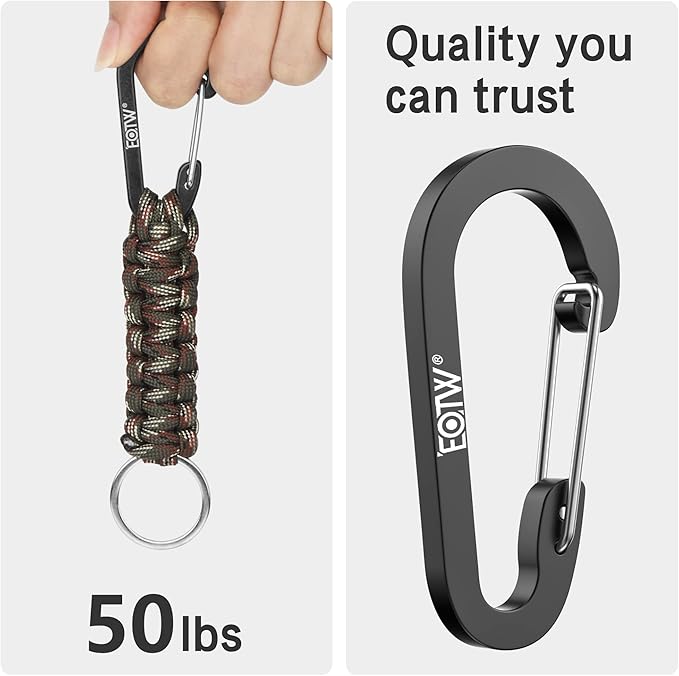 EOTW Paracord Keychain for Men Women Paracord Carabiner Backpack Keychain with Aluminum Clip for Camping Hiking Outdoor Gear