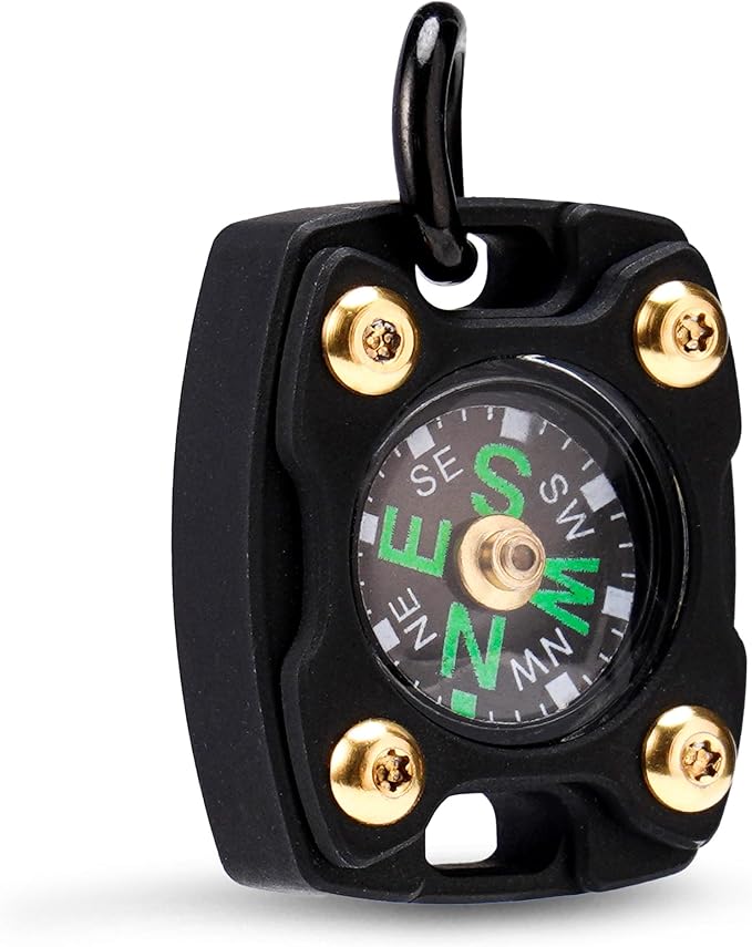 MecArmy Mini Titanium/Brass Compass, Waterproof IPX5 Pocket Compass for Hiking & Survival, Keychain & Necklace Gifts for Men & Women, Ideal Graduation & Outdoor Adventure Present
