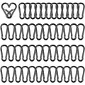 50 Pack 1.57" Heavy Duty Carabiner Clips, M4 Black Galvanized Steel Spring Snap Hooks, Rust-Resistant Keychain Clips for Hammock, Camping, Hiking, Fishing, Swing Set