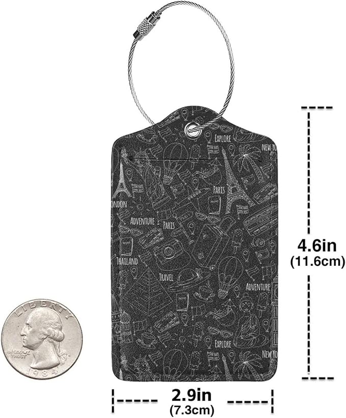 World Marks Luggage Cover for Suitcase and Luggage Tag Combination, Elastic Washable Anti-Scratch, Travel Adventure Explore Birthday Gift for Men Women(XL 29-32 Inch Luggage)