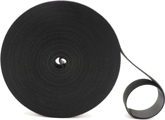 Hook and Loop Roll, 50ft x 3/4inch Cut to Length Straps, Fastening Cable Ties Reusable, Multi-purpose Cable Management Wire Ties Cable Straps Hook Loop Self-Gripping