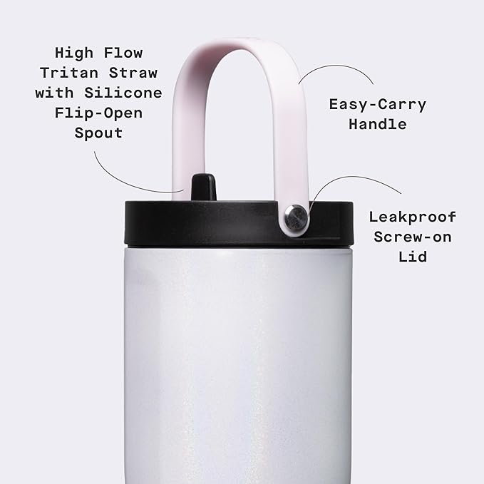 Corkcicle Go Cup XL - Leak-Proof Travel Tumbler - Triple Insulated Stainless Steel Water Bottle - Easy-Carry Handle - Summer Drinkware Gift - Keeps Drinks Ice Cold - 30 oz - Unicorn Magic