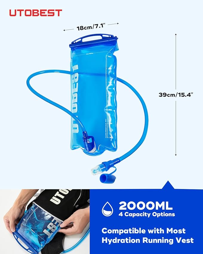 UTOBEST Water Bladder,Hydration Bladder 1L, 1.5L, 2L, 3L Water Bladder for Hiking Backpack, BPA Free, Leak Proof Water Reservoir for Running Cycling