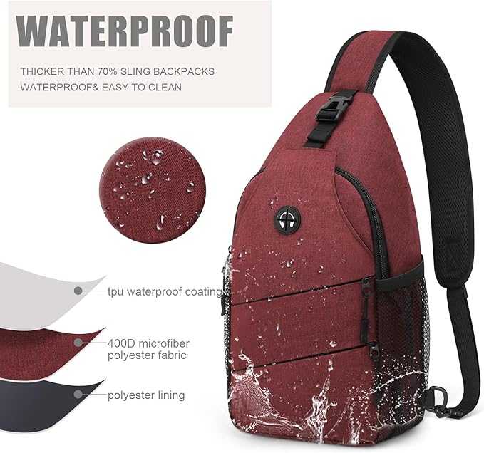 Pritent Crossbody Bags for Women Men Trendy Sling Bag Backpack Casual Chest Bag with Convertible Shoulder Strap