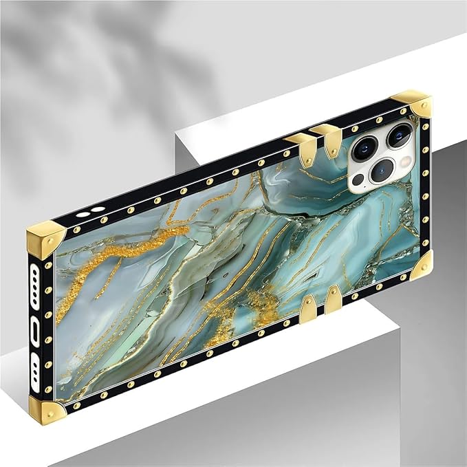 Compatible with iPhone 12 12 Pro Case, Golden Texture Marble Veining Luxury Golden Decoration for Girl Women Soft TPU Shockproof Protective Hard PC Back for iPhone 12 12 Pro