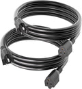 POWGRN 6 FT（2 Pack） 16/3 Black Indoor Outdoor Extension Cord Waterproof, 3 Prong Flexblie SJTW Cold Weatherproof -50°C Appliance Extension Cord 13 AMP 1625W 16AWG Electric Cable