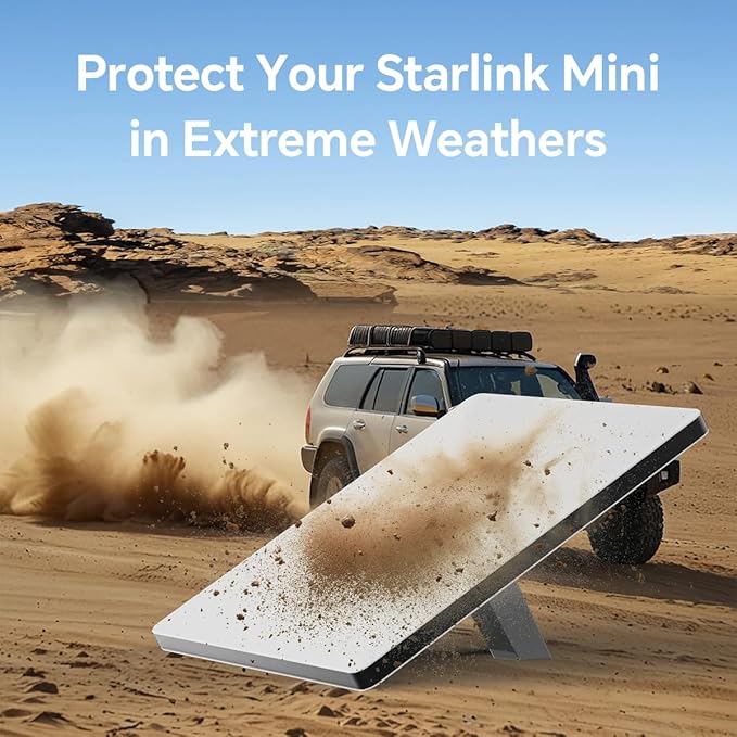 Starlink Mini Silicone Cover, Protective Case for Starlink Mini Satellite Dish, Anti-Drop, Shockproof, Waterproof for Outdoor, Easy to Install (White)