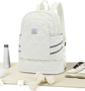 Gym Backpack for Women Men, Lightweight Gym Bag with Shoe Compartment, Water Resistant Sports Backpack with Wet Pocket, Large Capacity Cheer Backpacks for Girls, Beige