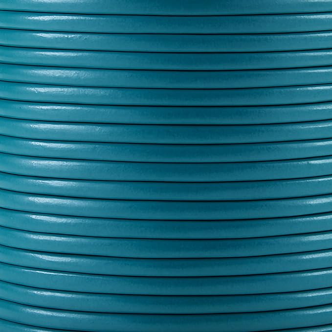 Mandala Crafts Round Genuine Teal Leather Cord for Jewelry Making – 1.5mm Cowhide Leather Rope String Lace for Kumihimo – 20 Yards Cowhide Craft Cording Spool
