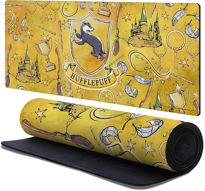 Head Case Designs Officially Licensed Harry Potter Hufflepuff Graphics 37.4 x 15.75 x 0.16 inches (900 x 400 mm) - XL Gaming Office Desk PC Keyboard Mouse Mat Pad