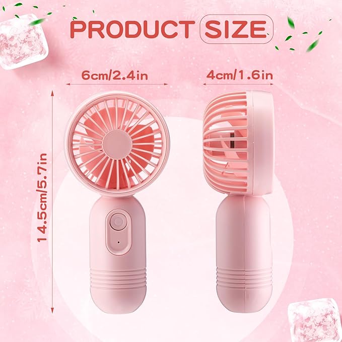 Rossesay 6 Pcs Mini Portable Fan Bulk Cute Handheld Lightweight Small Little Personal Hand Eyelash Fan 3 Speeds USB Rechargeable for Women Men Indoor Outdoor Makeup Travel (Black,Pink,White)
