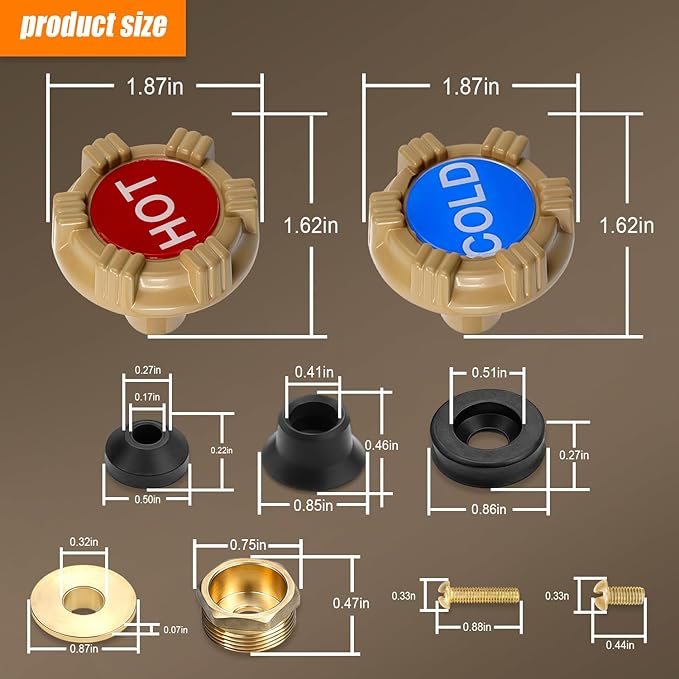 RK-22MH Outdoor Faucet Repair Kit for Woodford Model 22 Outside Faucets Parts Include Wheel Metal Handle Screws Packing Nut Washer Valve Seat Rubber, 18PCS Set