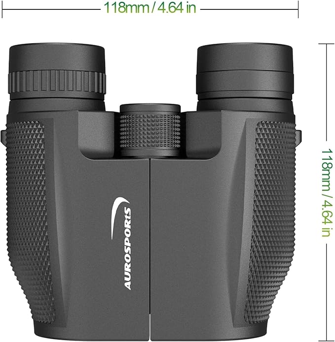 Aurosports 12x32 Compact Binoculars for Adults - Small Binoculars with FMC Lens & BAK4 Prism - Wide 273ft/1000yds Field of View - Easy Focus Binos for Bird Watching Traveling Gifts for Men Women