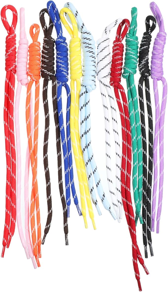 12 PCS Paracord Keychain Bag Charms, Colorful Paracord Rope Keychain Braided Keychains Charms Handwoven Nylon Rope Keychains Knot Lanyard Keyring for Purse Backpack Handbag Decoration Accessories