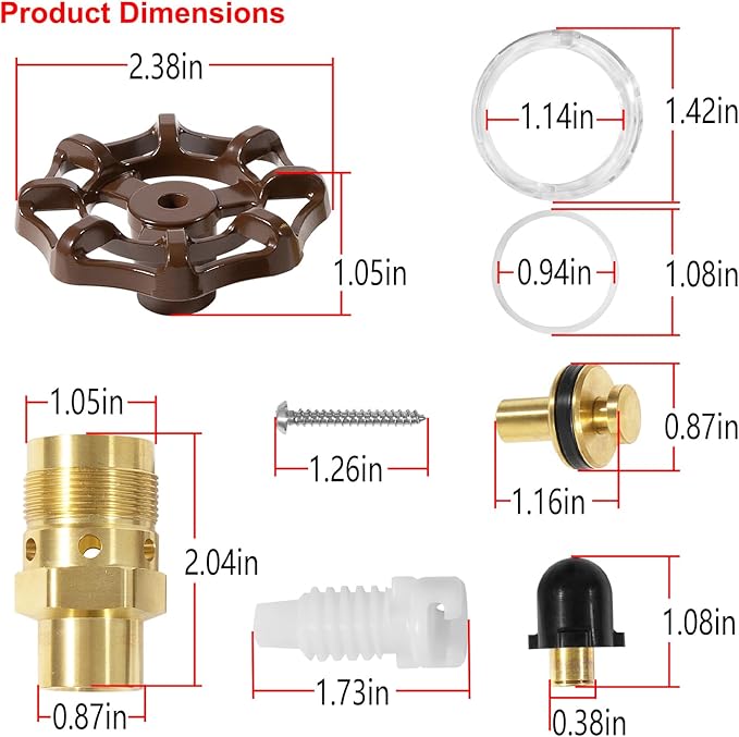 RK-25 Repair Kit, Outside Faucet Metal Handle Compatible with Woodford Model 20, 25 & 27 Series Freezeless Wall Faucets