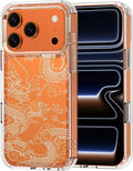 MOSNOVO for iPhone 17 Pro Case | Military Grade 6.6ft Drop Tested | Camera Control | Clear with White Dragon Design