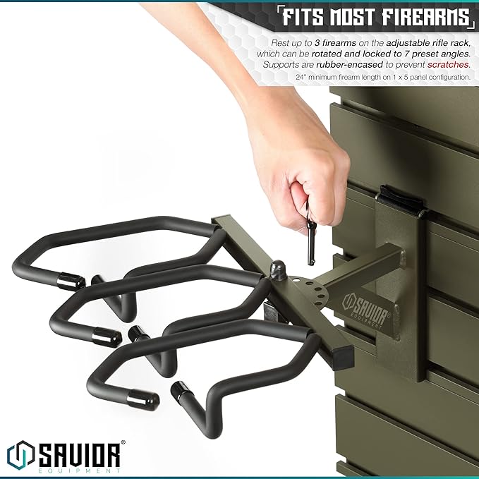 Savior Equipment Wall Rack System Heavy-Duty Steel Tactical Rifle Carbine Shotgun Handgun Storage Wall Mount, Modular Firearms Gun Wall Gear Accessories Organizer, Holds up to 6 Rifles & 6 Pistols